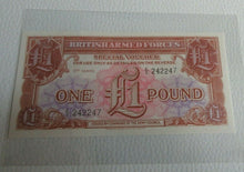 Load image into Gallery viewer, BRITAN ARMED FORCES £1 NOTE GEM Uncirculated 1956 ONE Pound E2 2422--
