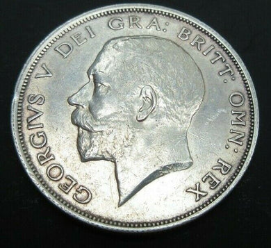 1915 GEORGE V BARE HEAD FIRST COIN HALF 1/2 CROWN SPINK 4011 CROWNED SHIELD Cc3