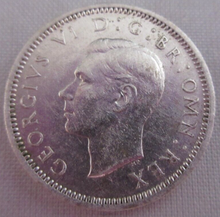 Load image into Gallery viewer, 1946 KING GEORGE VI BARE HEAD .500 SILVER UNC 6d SIXPENCE COIN IN CLEAR FLIP
