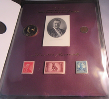 Load image into Gallery viewer, 1898-1998 100TH ANNIVERSARY TEDDY ROOSEVELT&#39;S ROUGH RIDERS MEDAL &amp; INDIAN HEAD P
