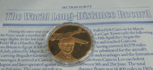 Load image into Gallery viewer, History of Man in Flight 1973 Gold Plated Bronze Scarce Medals + Info Sheet
