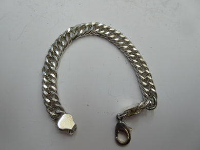 STERLING SILVER DOUBLE CURB BRACELET 26 GRAMS OF HALLMARKED SILVER 20 CM