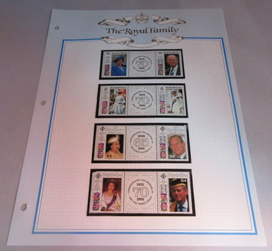 1991 THE BIRTHDAYS OF QEII 65 & PRINCE PHILIP 70 STAMPS MNH & ALBUM SHEET