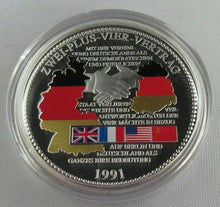 Load image into Gallery viewer, 20 YEARS OF GERMAN UNITY TWO PLUS FOUR CONTRACT 1991 SILVER PROOF MEDAL WITH COA
