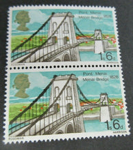 Load image into Gallery viewer, 1968 PORT MENAI BRIDGE 1s 6d 7 X STAMPS MNH IN CLEAR FRONTED STAMP HOLDER
