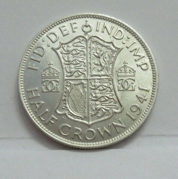 1941 GEORGE VI SILVER HALF CROWN SPINK REF 4080 UNC QUAD CAP BOXED WITH COA A1