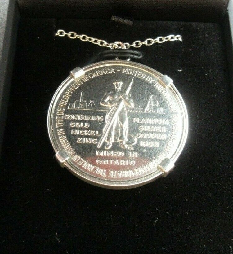 Canada Confederation 1867-1967 Ontario Medal sterling silver necklace & mount