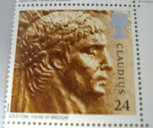 Load image into Gallery viewer, 1993 ROMAN BRITAIN EMPEROR CLAUDIUS FROM GOLD COIN 24p BLOCK OF 2 STAMPS MNH
