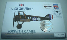 Load image into Gallery viewer, 2007 SOPWITH CAMEL HISTORY OF THE ROYAL AIR FORCE PROOF 1 DOLLAR COIN COVER PNC
