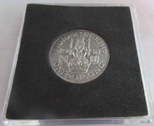 Load image into Gallery viewer, 1940 KING GEORGE VI BARE HEAD .500 SILVER SCOT ONE SHILLING COIN IN QUAD CAPSULE
