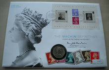 Load image into Gallery viewer, 1911-1999 THE MACHIN DEFINITIVES 40TH ANNIVERSARY 50P FIRST DAY COIN COVER PNC
