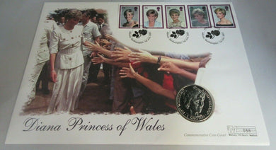 DIANA PRINCESS OF WALES BUNC GIBRALTAR 1991 ONE CROWN COIN COVER PNC