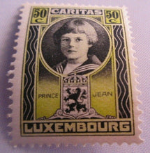 Load image into Gallery viewer, 1926 LUXEMBOURG PRINCE JEAN CARITAS 5c, 40c, 50c, 75c &amp; 1.50frs STAMPS
