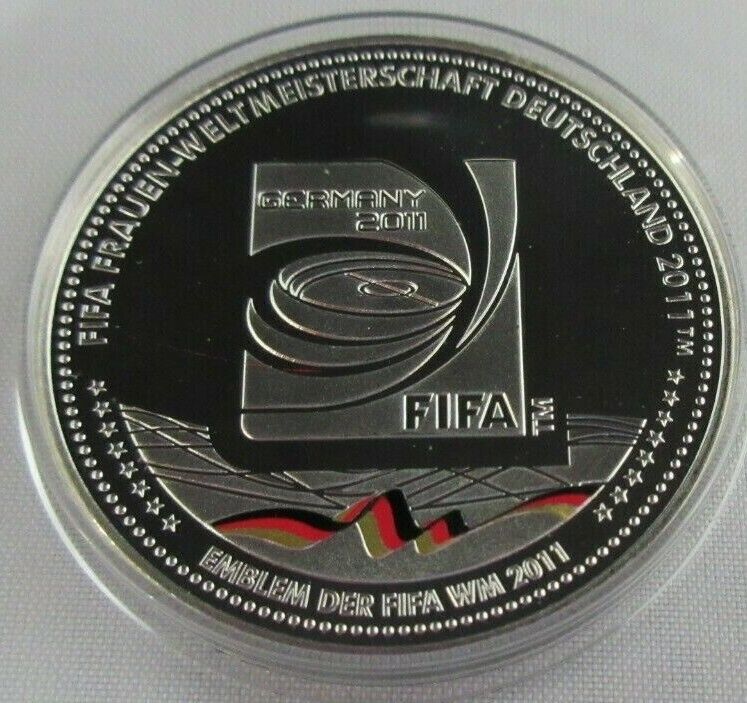 FIFA WOMENS WORLD CUP GERMANY 2011 36mm EMBLEM DER FIFA 2011 SILVER PROOF MEDAL