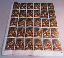 Load image into Gallery viewer, 1967 ADORATION OF THE SHEPHERDS 3d QUARTER SHEET 30 X STAMPS MNH &amp; STAMP HOLDER
