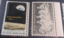 Load image into Gallery viewer, CIRCA 1960&#39;S USA 9 X STAMPS MNH IN A CLEAR FRONTED STAMP HOLDER
