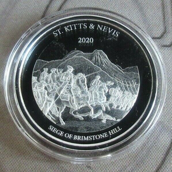 2020 St. Kitts & Nevis Brimstone Hill Silver Proof 1oz East Caribbean $2 Coin