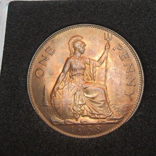 1938 KING GEORGE VI 1 PENNY UNCIRCULATED WITH LUSTRE SPINK REF 4114 CC1