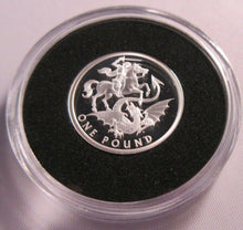 Load image into Gallery viewer, 2020 QEII ST GEORGE &amp; THE DRAGON SOLID SILVER PROOF £1 POUND COIN BOX/COA
