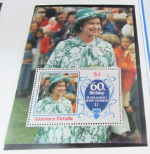 Load image into Gallery viewer, 1986 QUEEN ELIZABETH II 60TH BIRTHDAY NANUMEA TUVALU STAMPS &amp; ALBUM SHEET
