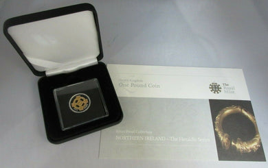 2008 Royal Mint Northern Ireland Heraldic Series £1 Pound Silver Gold Proof Coin