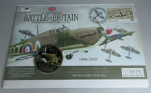 Load image into Gallery viewer, 2010 70TH ANNIVERSARY BATTLE OF BRITAIN COMMEMORATIVE COIN COVER PNC WITH INFO
