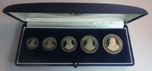 Load image into Gallery viewer, 1972 CORDOBA PROOF 5 COIN SET FROM MANAGUA NICARAGUA BEAUTIFULLY BOXED WITH COA
