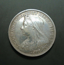 Load image into Gallery viewer, 1893 VICTORIA FLORIN TWO SHILLINGS VEILED BUST Spink 3939 CAPED &amp; BOXED Cc1
