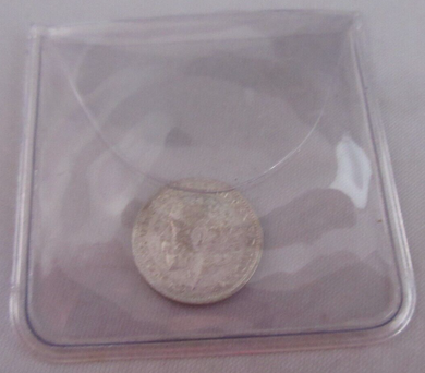 1921 KING GEORGE V BARE HEAD .500 SILVER 3d THREE PENCE COIN IN CLEAR FLIP