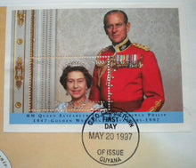 Load image into Gallery viewer, 1947-1997 ENGAGEMENT &amp; GARDEN PARTY QEII &amp; PRINCE PHILIP DOUBLE STAMP COVER
