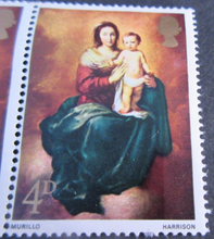 Load image into Gallery viewer, 1967 MADONNA &amp; CHILD 4d &amp; 1975 ANGEL HARP &amp; LUTE 6 1/2P STAMPS MNH
