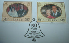 Load image into Gallery viewer, 1947-1997 GOLDEN WEDDING ANNIVERSARY, £5 CROWN COIN FIRST DAY COVER PNC &amp; INFO
