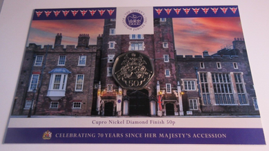 2022 CELEBRATING 70 YEARS SINCE HM ACCESSION DIAMOND FINISH 50P PACK