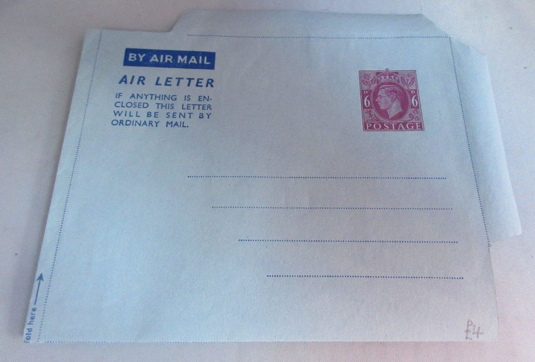 KING GEORGE VI 6d BY AIR MAIL AIR LETTER UNUSED