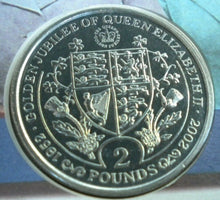 Load image into Gallery viewer, 1952-2002 THE QUEEN&#39;S GOLDEN JUBILEE BUNC £2 CROWN FIRST DAY COIN COVER PNC
