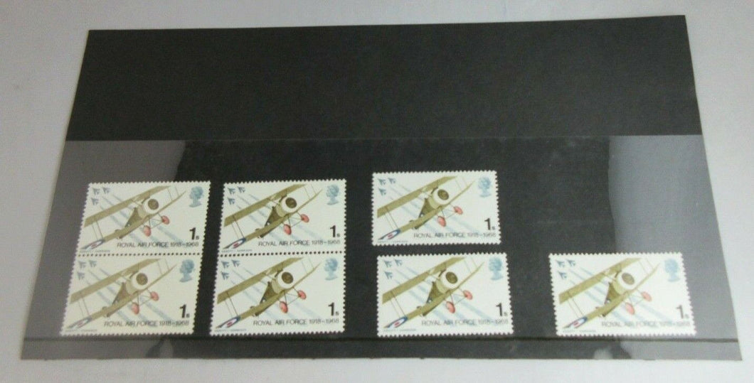 1918-1968 ROYAL AIR FORCE 1 SHILLING 7 X STAMPS MNH