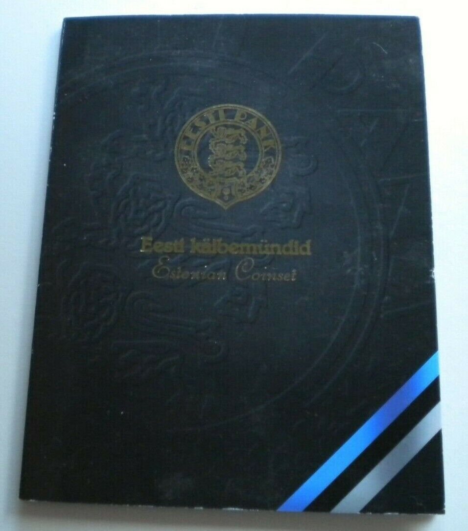 ESTONIAN SIX COIN SET BANK OF ESTONIA EESTI KAIBEMUNDID COINS IN INFO CARD