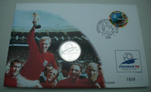 Load image into Gallery viewer, 1998 WORLD CUP WORLD CUP FRANCE, 1F COIN FIRST DAY COVER PNC WITH COA
