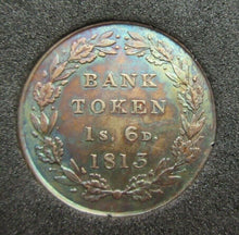 Load image into Gallery viewer, 1813 ONE SHILLING &amp; SIXPENCE BANK TOKEN George III second bust
