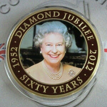 Load image into Gallery viewer, 2012 Diamond Jubilee Gold Plated Colour QE2 Portrait Cook Islands $5 &amp; Coa
