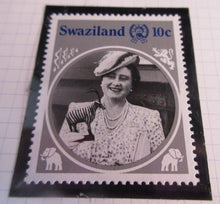 Load image into Gallery viewer, 1985 HMQE QUEEN MOTHER 85th ANNIV COLLECTION SWAZILAND STAMPS ALBUM SHEET
