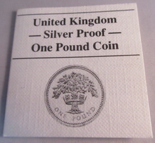 Load image into Gallery viewer, 1987 ENGLISH OAK SILVER PROOF £1 ONE POUND COIN BOX &amp; COA
