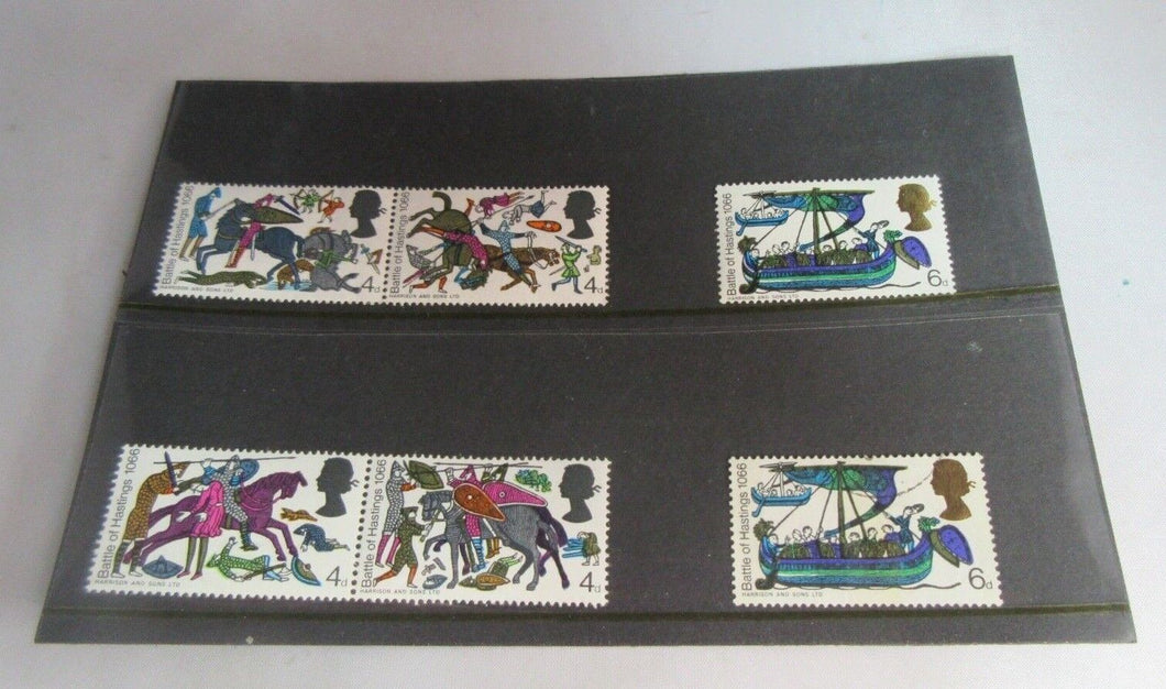 1966 BATTLE OF HASTINGS 4d & 6d STAMPS MNH & CLEAR FRONTED STAMP HOLDER