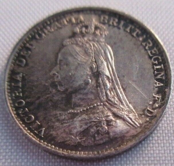 1887 VICTORIA SILVER MAUNDY 3d THRUPENCE JUBILEE HEAD GREAT TONE & EYE APPEAL