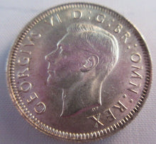 Load image into Gallery viewer, 1942 KING GEORGE VI BARE HEAD .500 SILVER UNC ONE SHILLING COIN &amp; CLEAR FLIP E1
