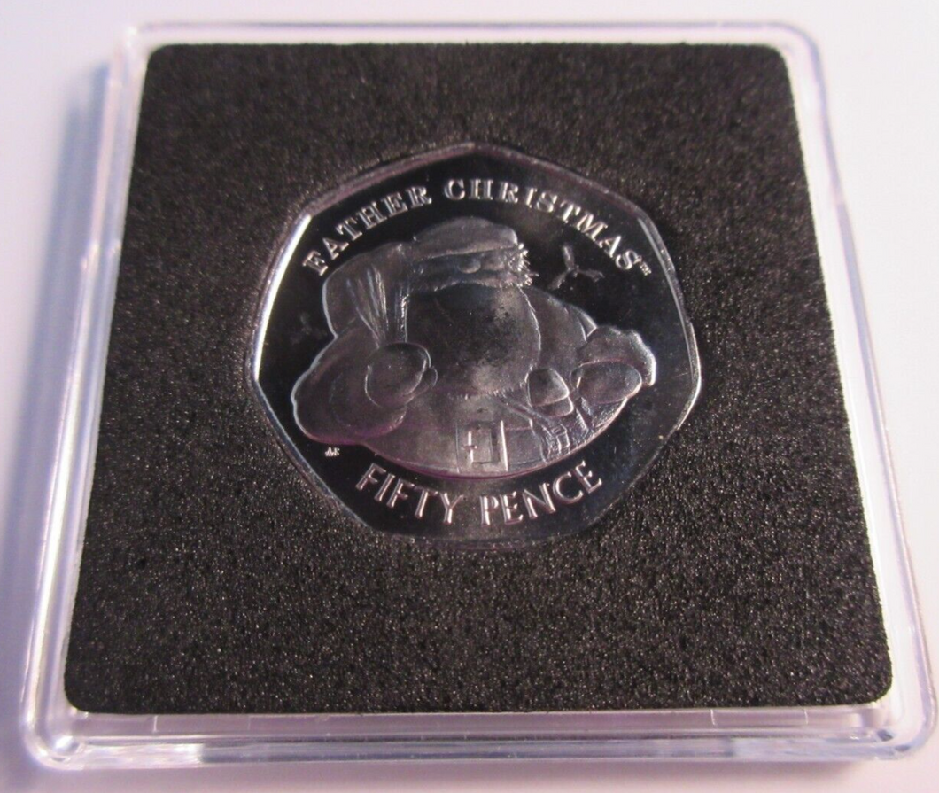 2018 CHRISTMAS 50P FATHER CHRISTMAS BUNC GIBRALTER FIFTY PENCE COIN WITH CAPSULE