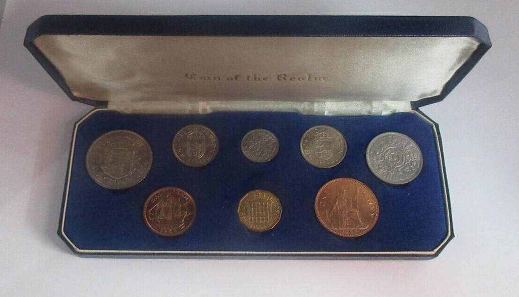 1964 UK 8 Coin Specimen Year set 1/2p - 1/2 Crown + Original Royal Mint Box