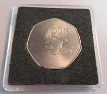 Load image into Gallery viewer, EIRE 50p 1970 FIFTY PENCE BUNC PRESENTED IN QUADRANT CAPSULE
