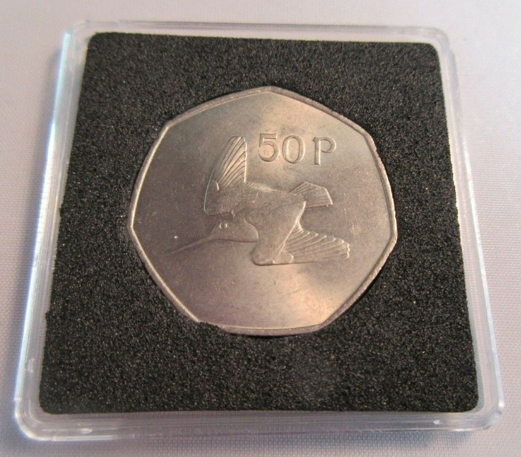 EIRE 50p 1970 FIFTY PENCE BUNC PRESENTED IN QUADRANT CAPSULE