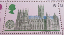 Load image into Gallery viewer, 1969 CATHEDRALS 5d 16 STAMPS MNH WITH TRAFFIC LIGHTS &amp;CLEAR FRONTED FOLDER SHEET
